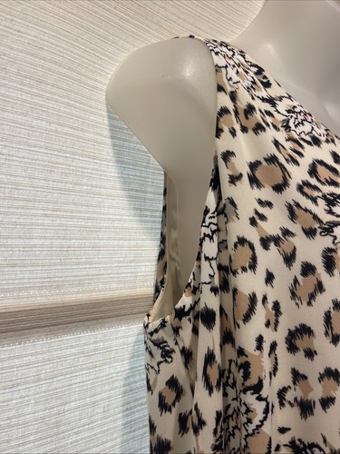 NEW Philosophy Leopard Rose Sleeveless Hi/Low 2-Ply Lined Tunic Blouse Sz. L NWT - Picture 3 of 10