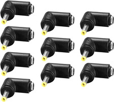 10Pcs DC Power Connector Adapter 90 Degree Angle 4.0Mm X 1.7Mm Male Plug to 5.5M