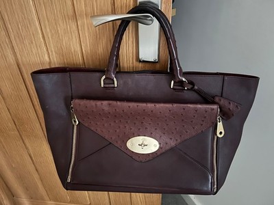 Mulberry Oxblood large Willow Tote bag with detachable clutch
