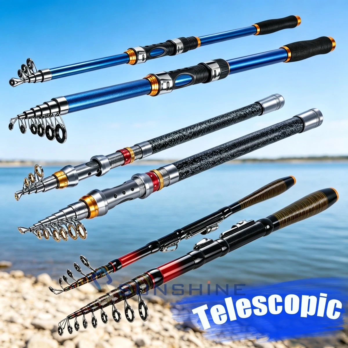 ebay telescopic fishing pole Fishing Pole Combo Carbon Fiber