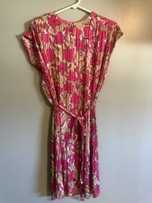 Loft Pink and Tan Floral Maxi Sleeveless Dress Size Medium