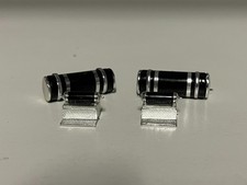 BLACK DCP 1/64 379/389 PETERBILT LONG TANKS W/4 CHROME STRAPS  ENDS W/STEPS