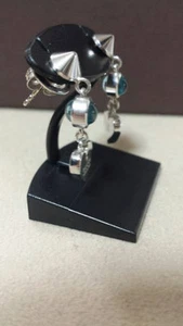 Boucles d'oreilles GUCCI argent sterling 925 motif coeur topaze bleue accessoires pour femmes