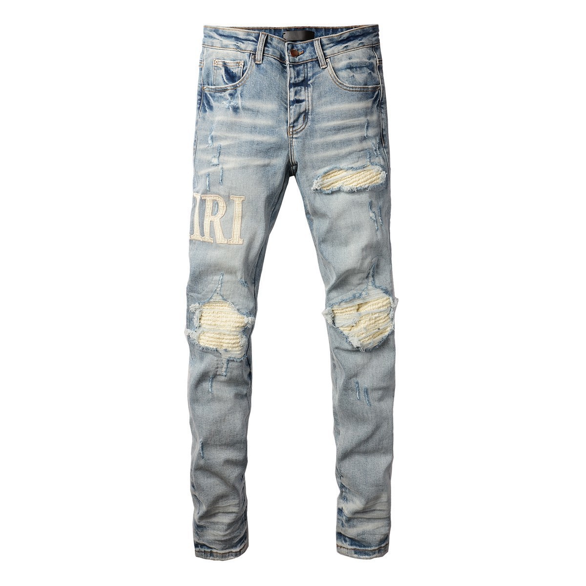 AMIRIS jeans Men letters trousers Repair Low Rise Skinny Denim