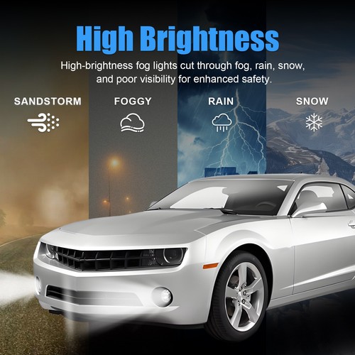 For Chevrolet Camaro 2010-13 Led Driving Fog Lights Assembly Kit W/Bezels+Wiring - Picture 3 of 8