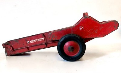 Vintage 1950's Mccormick Deering Tractor Spreader Metal Toy Ertl?