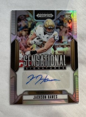 2025 Panini Prizm Draft Jackson Hawes Sensational Signatures Silver Auto #SS-JKH