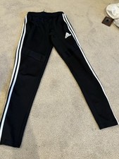 Adidas boy Pants youth large black White Stripe Climacool