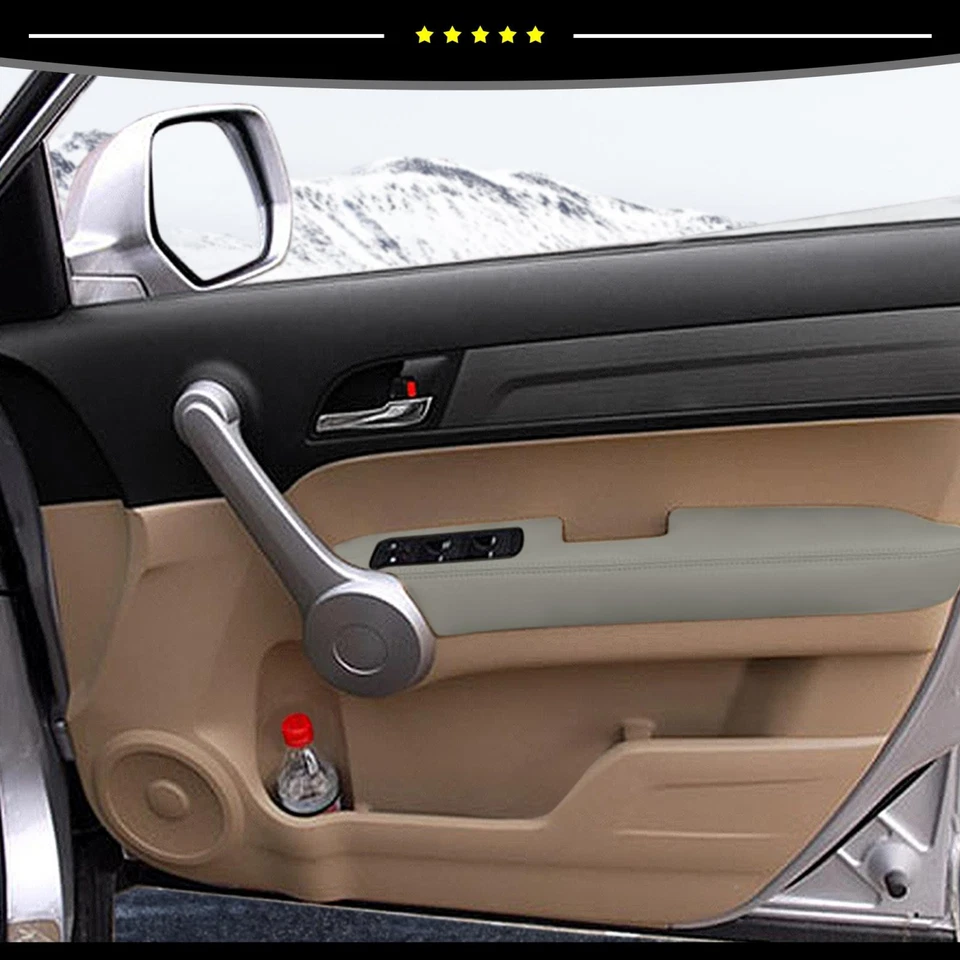 Pieza de 2 paneles de puerta delantera de coche reposabrazos cubierta gris apto para Honda CR-V 2007-2012 Foto 2 de 4