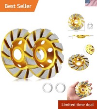 2 Pieces 4 Inch Concrete Stone Ceramic Turbo Diamond Grinding Cup Wheel,12 Se...
