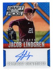 2014 Panini Prizm Perennial Draft Picks #55 Blue Mojo Jacob Lindgren Auto 59/75