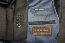Suitsupply S110s Perennial VBC Solid Gray 2 Pc Suit Jacket Pants Sz 42R