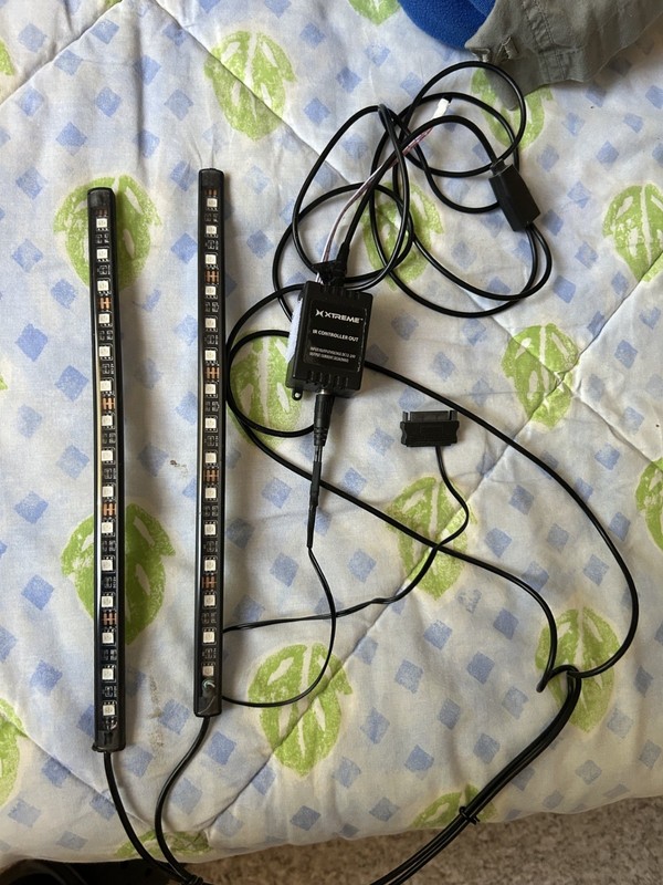 2 Ct Xtreme Tech Multicolor PC LED Effects Light Bar Remote Included