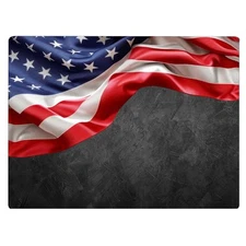 USA Flag Patriotic Flag Draped Over Slate Kitchen Glass Cutting Board Ocean D...