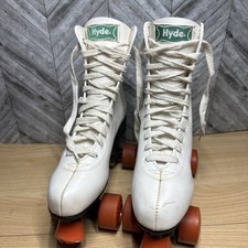 Vintage Hyde Roller Skates Women  s Size 8 White RL-95 BF-1