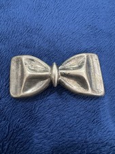 Taxco Mexico Signed Sterling Silver 925 Bow Hair Barrette, 3.5in Long