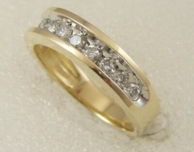 14 karat diamond wedding band 14K yellow gold carat diamond