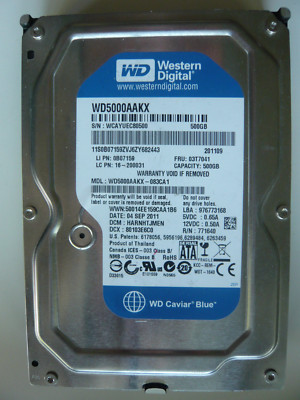 Western Digital WD Blue 500GB Festplatte 7200RPM 16MB SATA III WD5000AAKX 3,5''