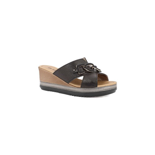 Inblu Ciabatta Donna Flik C/Zeppa, Plateau ed Accessorio Catena - 014 (Nero) - Foto 4 di 5