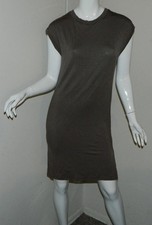 Women Enough About Me Solid Olive/Brown Cap Sleeve Work Casual Dress Size S