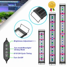24 36 48inch Aquarium Light Fish Tank Timer Full Spectrum 5 Color Day/Night Mode