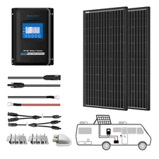 ACOPOWER 12v/24v 200W Mono Solar RV Kits, 30A MPPT Charge Controller