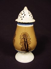 RARE 1800s MOCHA WARE PEPPER POT MOCHAWARE PEARLWARE STAFFORDSHIRE MINT