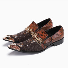 100 Real Leather British Style Metal Toe Mens Formal Dress Party Shoes 38-46