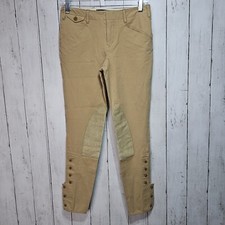 Ralph Lauren LRL Women's Tan Skinny Fit Riding Pants Equestrian Size 4 Suede Leg