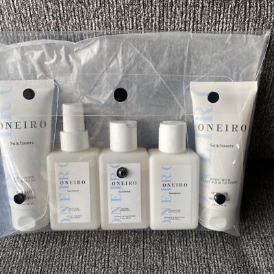 ONEIRO Sunchasers TSA 5 piece Set Kit Travel Clean & Vegan Personal Care New