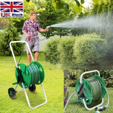 Garden Hose Reel Trolley Portable Water Pipe Free Standing Hose Cart Space Save