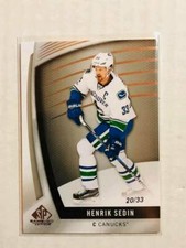 2017-18 SP Game Used #64 Henrik Sedin /33 True Base Vancouver Canucks **