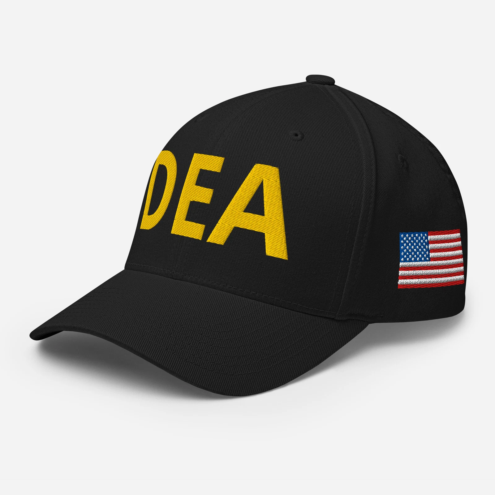 DEA Hat, Drug Enforcement Agency Agent USA Flag Embroidered Flexfit Cap