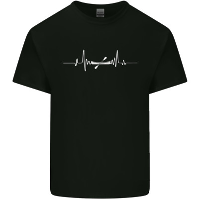 Kajak Ekg Kayakfahren Puls Herz Herren Leichte Baumwolle T-Shirt