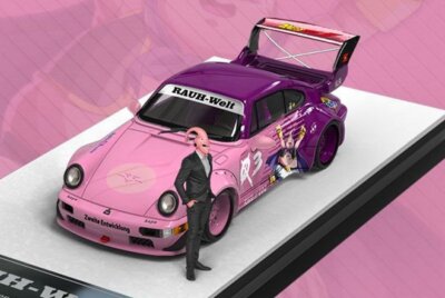 PORSCHE RWB Dragon Ball Z + Figure  - Mujakina Majin Bu - Mini Station 1:64