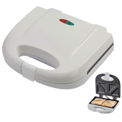 750W Sandwichmaker 2 Scheiben Sandwich Toaster Maschine Antihaftbeschichtet Leicht zu reinigen Weiß