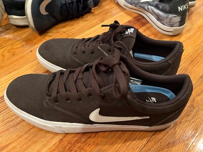 nike sb black & brown sb charge trainers