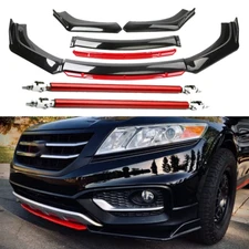 Front Bumper Lip Body Kit Splitter Spoiler Glossy Black Red For Honda Accord C