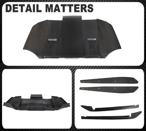 Fit For BMW E92 E93 M3 2009-2013 Real Carbon Rear Bumper Diffuser Floor Lip Fins - Picture 11 of 11