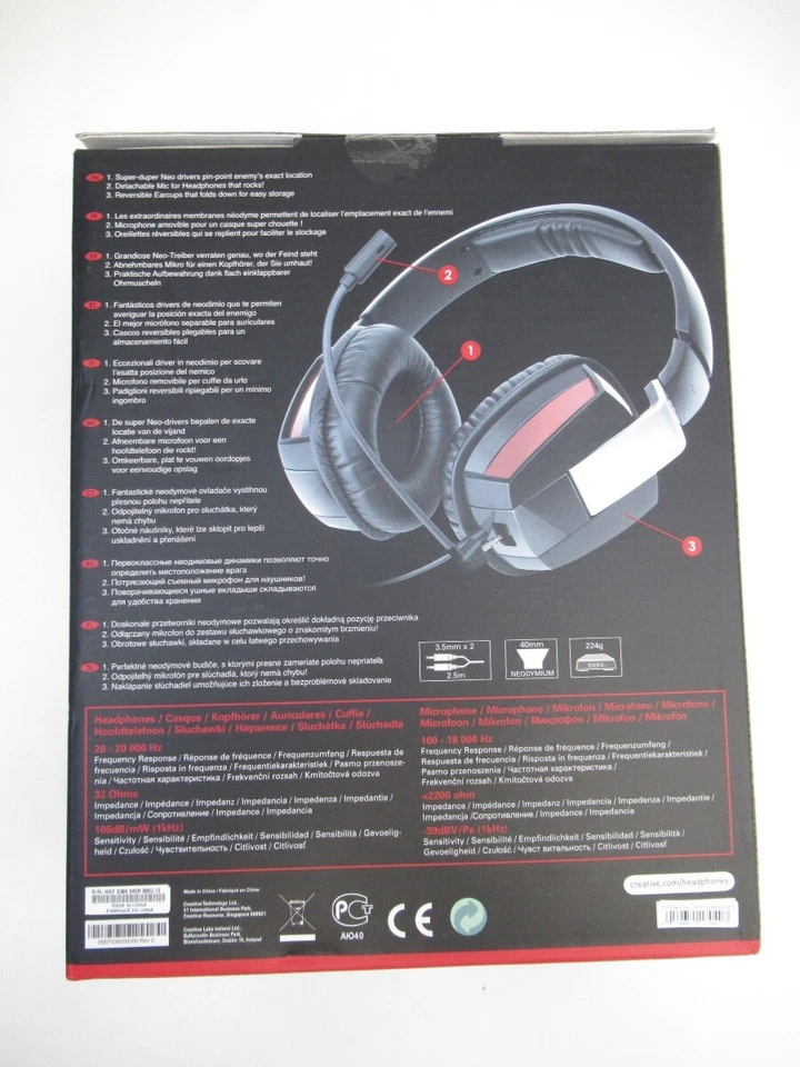 Creative DRACO HS-850 Affordable & Comfortable Gaming Headset NEW Sealed - Image 4 of 4