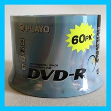 Playo DVD-R Recordable DVD Professional Grade-Qty 60-4.7 GB/120 Min - New Sealed