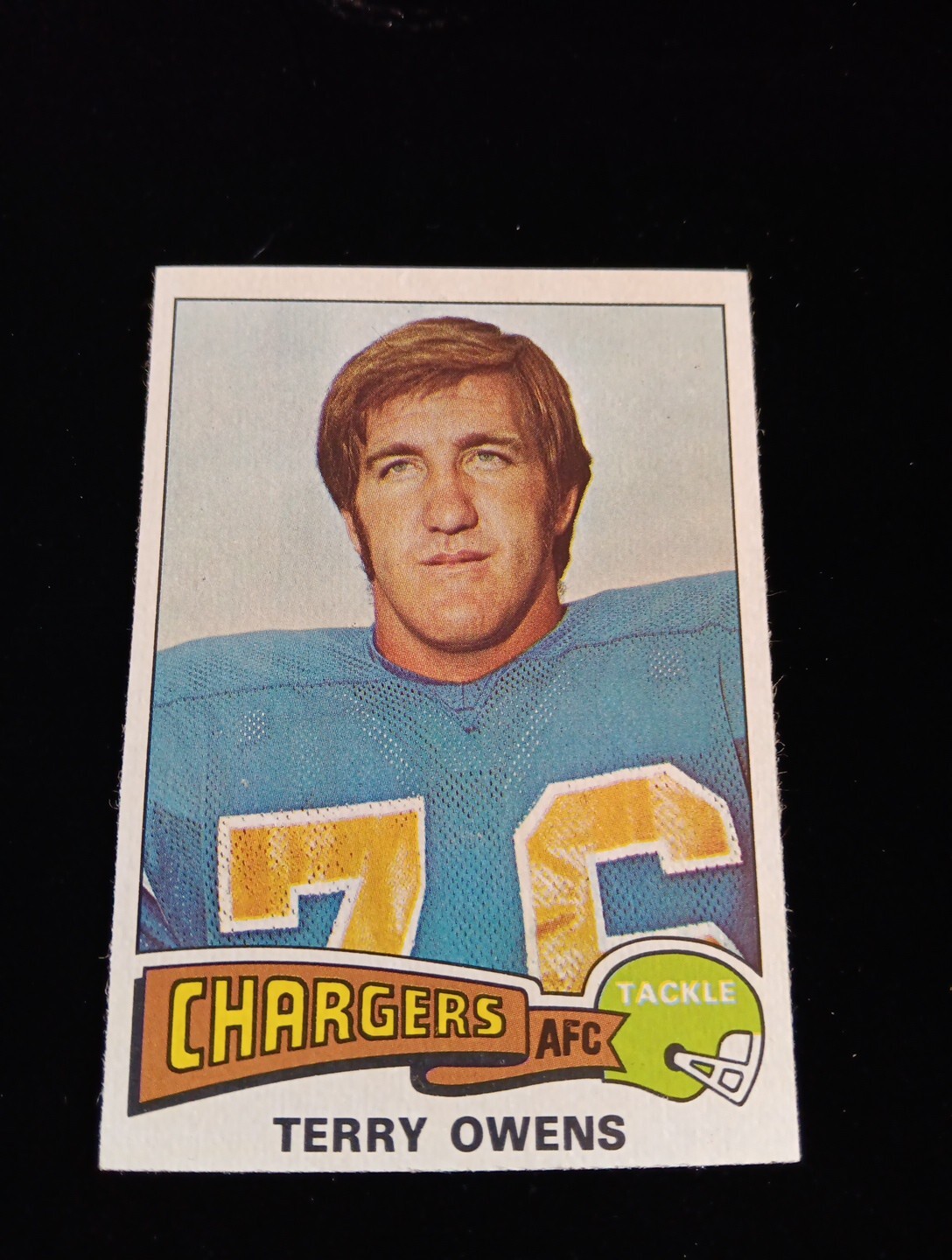 1975 TOPPS FOOTBALL #256 TERRY OWENS SAN DIEGO CHARGERS TACKLE 