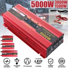 1500W 5000W Car Power Inverter DC 12V To AC 110V Home RV Solar Converter LCD USB