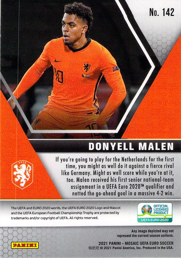 Donyell Malen 2021 Mosaic UEFA Euro Cup 2020 Soccer Rookie Card