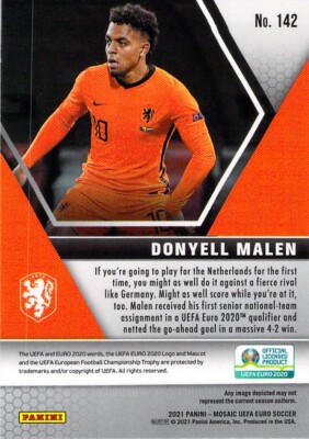Donyell Malen 2021 Mosaic UEFA Euro Cup 2020 Soccer Rookie Card