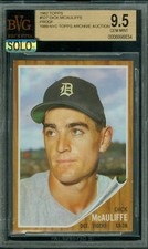 1962 TOPPS LOA # 527 DICK McAULIFFE RC SP PROOF BGS 9.5 MAC SOLO FINEST $5,000 *