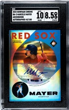 MARCELO MAYER 2022 Bowman Chrome BA-3 Ascensions 43/100 Auto 10 SGC 8.5 RED SOX