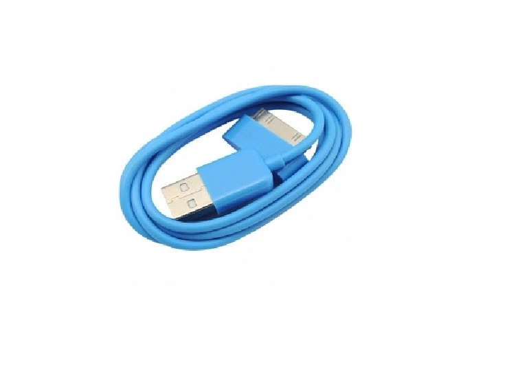 Cable cargador de carga de datos de sincronización de 30 pines a USB azul de 6 pies para iPad 1 2 3 iPhone4 Foto 4 de 4