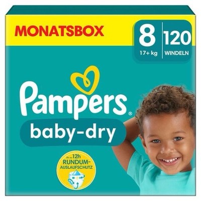 Pampers  Windeln baby-dry  Monatsbox Größe Gr.8 (17+ kg) für Kids und Teens,...