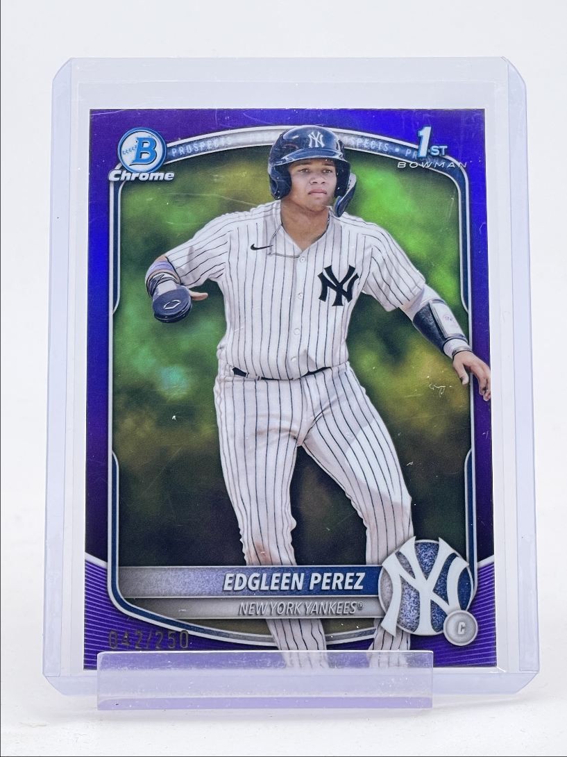 EDGLEEN PEREZ 2025 BOWMAN CHROME 1ST PURPLE REFRACTOR YANKEES /250 Q0043